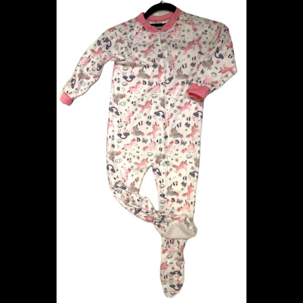 Girls White And Pink Onesie Pajama Size 4t Brand New Multi
